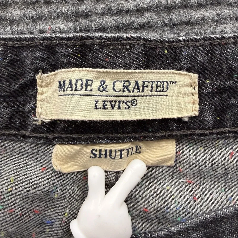 Levis Made & Crafted Shuttle Jeans Mens 30x30 Black Denim Rainbow Neppy Blue Tab